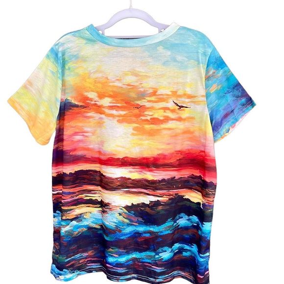 New Women's Sunshine Print Short Sleeve Crew Neck Pullover T-Shirt Size XXL - Picture 6 of 10